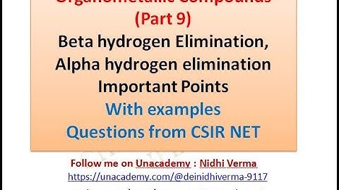 Beta hydrogen Elimination, Alpha hydrogen elimination Questions from CSIR NET
