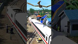 Train Crash into Crossing Queue as Many High Speed Trains Pass #train #railroad #railtrack #railway