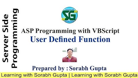 User defined function in ASP using VBScript | Example