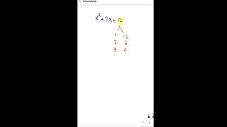 Factor x² + 7x + 12 step by step | Solve it with Logic