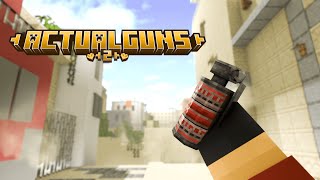 Grenades in Actual Guns 2! | Minecraft Bedrock Add-on