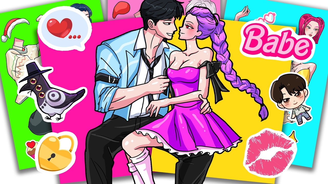 Paper DIY💖KPOP DEMON HUNTERS Sticker Happy Couple JINU Saja Boys x RUMI Huntrix | Sticker Book DIY