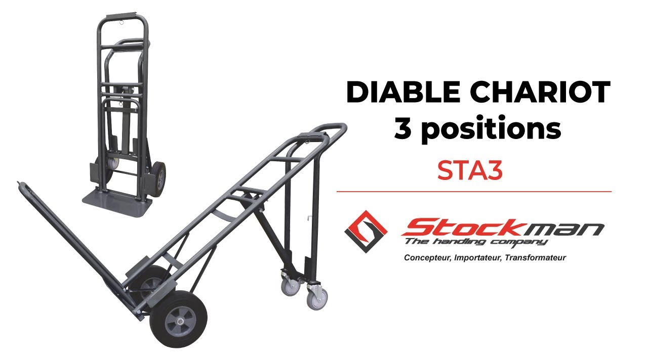 Diable / chariot Stockman acier 3 en 1 250 / 350 kg - STA3 - STOCKMAN -  STA3