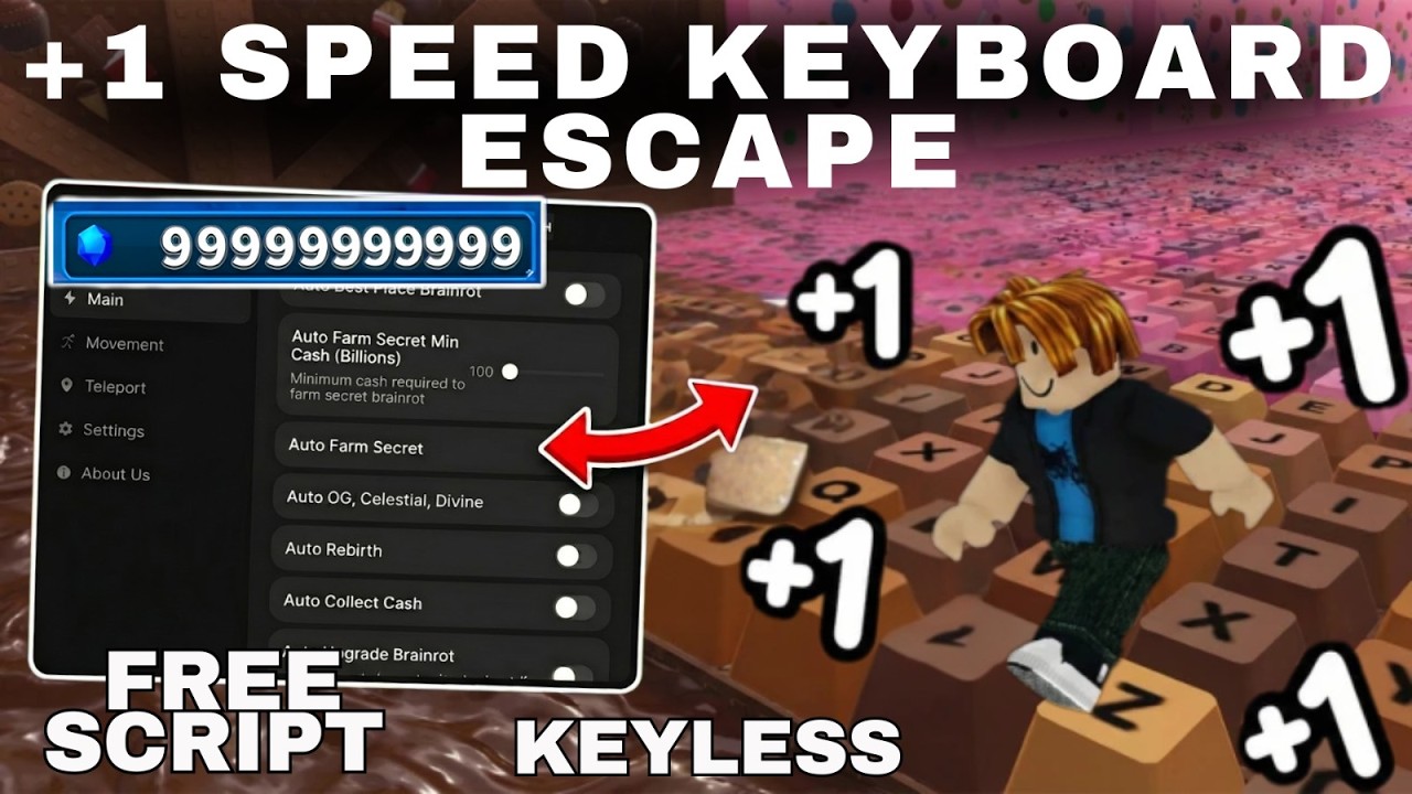 +1 Speed Keyboard Escape Script 2026 🔥 Auto Farm, Fly & Speed Boost ...