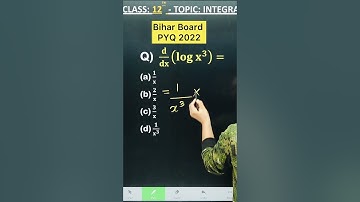 1 Marks Question Bihar Board PYQ 2022 || INTEGRALS    Chapter 7 Class 12 Board Exam 2025 NCERT