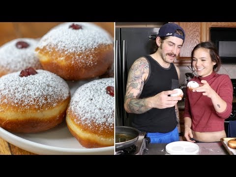 Vegan Donuts for Hanukkah Sufganiyot  VLOGMAS 6