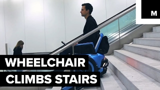 This wheelchair can climb stairs independently