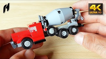 How to Build a Small Lego Concrete Mixer Truck (MOC - 4K)
