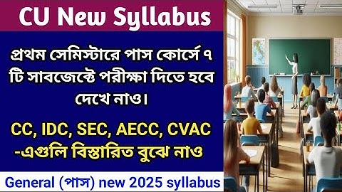 CU Semester - 1 Syllabus 2025 - 26 | B.A Honours & General Syllabus | CU 1st Semester Syllabus