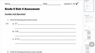 4th Grade Unit 4 Test