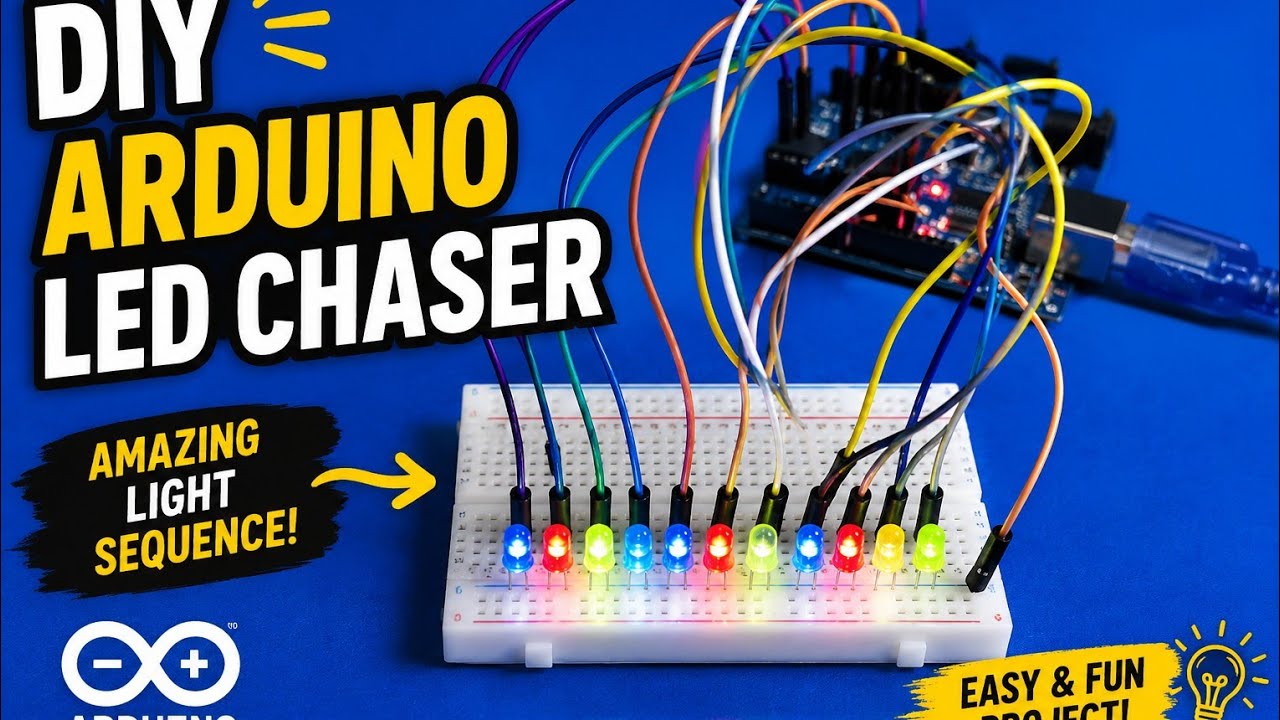 DIY Arduino LED Chaser 💡 Amazing Running Light Sequence Project - YouTube