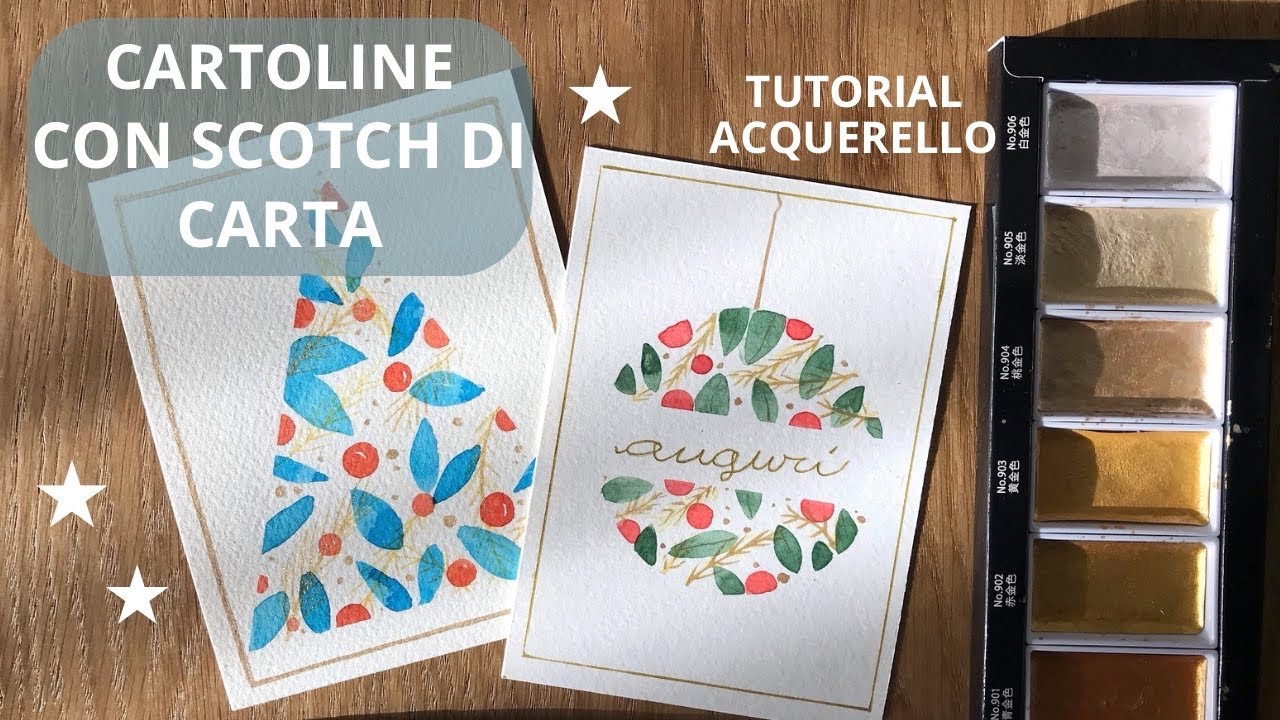 100% Mosel Sacchetti regalo di Natale, con motivo ad acquerello