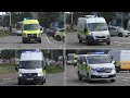 (italiaanse sirene!) Ziekenwagens, mug &amp; Rode kruis met spoed naar een Brand op Schip in Antwerpen!
