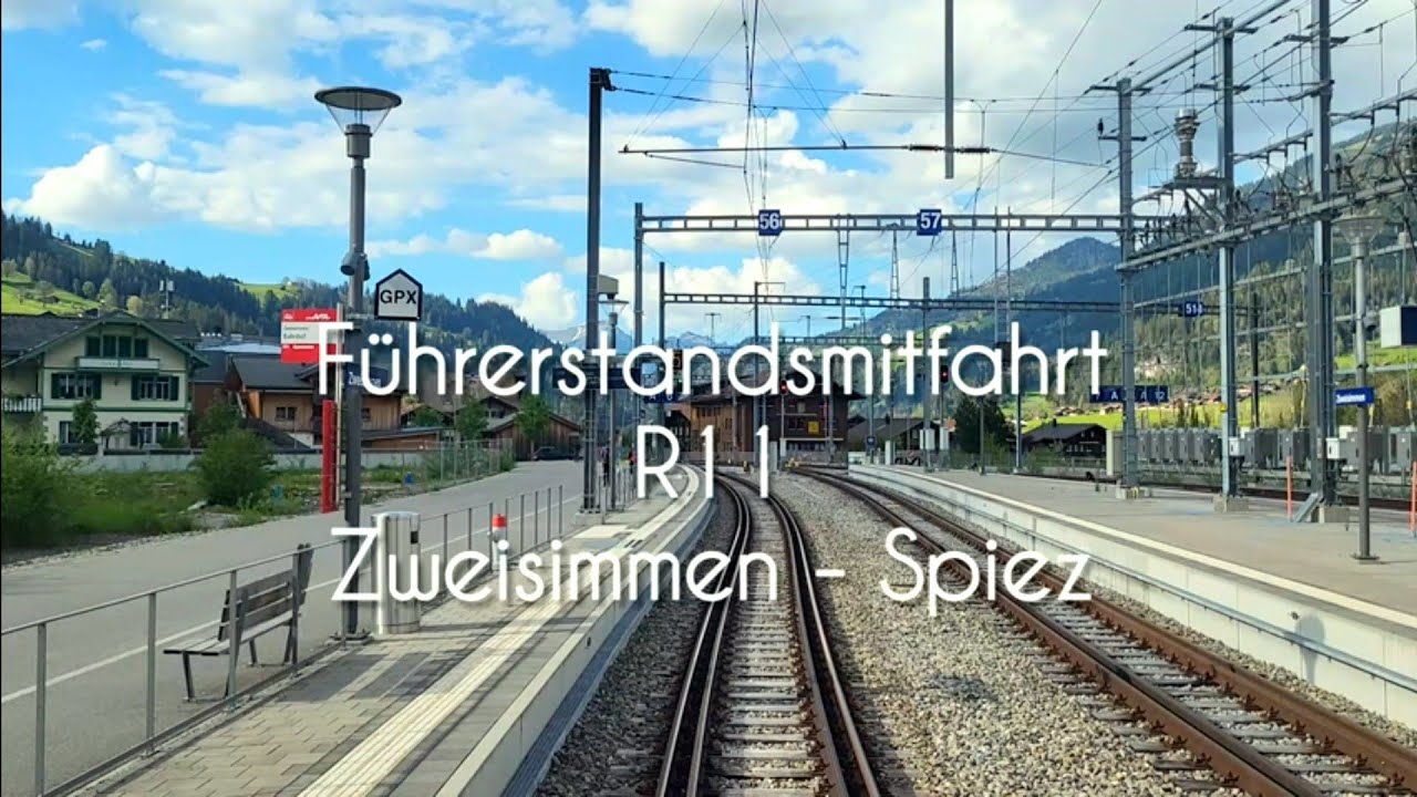 Cab ride on the Regio 11 from Zweisimmen to Spiez in a BLS RABe 528.