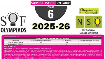 Class 6 NSO Sample Paper 2025-26 / National Science Olympiad Class 6 / SOF NSO Olympiad grade 6