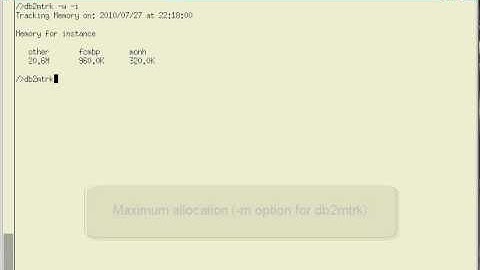 db2top: Memory screen and db2mtrk