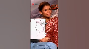 Zendaya Draws Tom Holland 😯 #shorts #zendaya #tomholland #jacobbatalon #spiderman #marvel #avengers