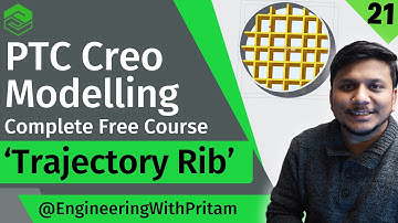 Trajectory Rib - Creo Part Modelling | Create a Trajectory Rib in Creo | #21