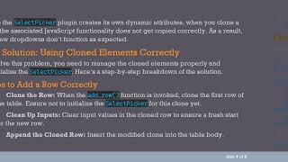 Dynamically Add Rows With Selectpicker In Your Html Table