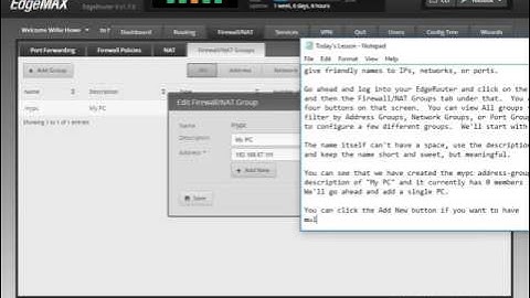 EdgeRouter - Firewall/NAT Groups