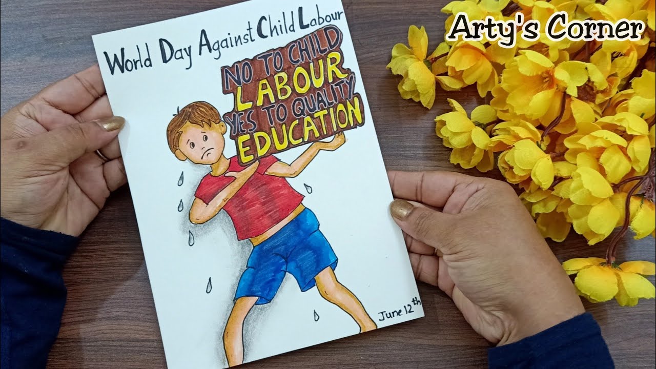 World Day Against Child Labour Drawing How To Draw Stop Child Day Poster Stop Child Labour Drawing Youtube