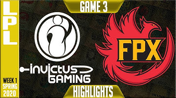 IG vs FPX Highlights Game 3 | LPL Spring 2020 W1D1 | Invictus Gaming vs FunPlus Phoenix G3