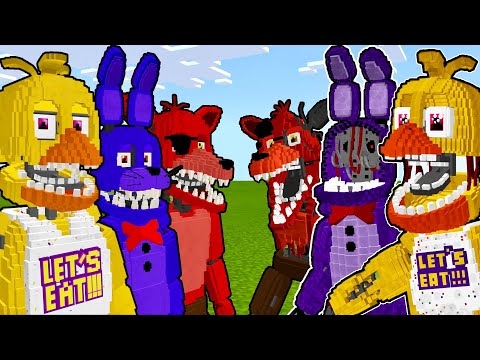 Видео: СЛОМАННЫЕ АНИМАТРОНИКИ ПРОТИВ НОВЫХ ФНАФ МАЙНКРАФТ fnaf minecraft