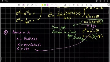 Hyperbolic Functions - Lecture 1
