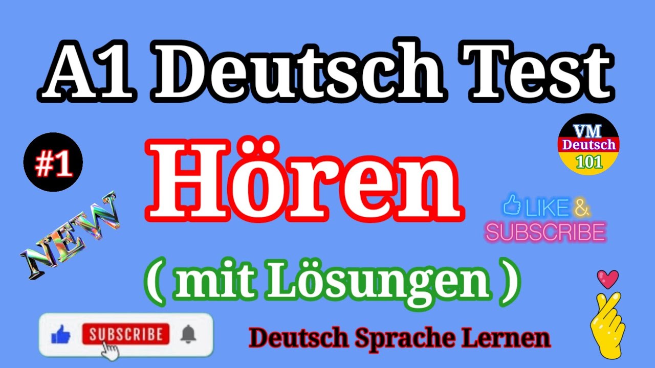 A1 Deutsch Test l Hören mit Lösungen l No. 1 _ Episode 12 - YouTube