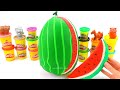 Огромное яйцо Play Doh Арбуз / Учим овощи и фрукты с мягкими игрушками подушками