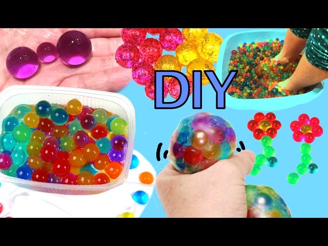 What to do with orbeez or water beads, games and experiments: squishy ball,  spa, experiments 