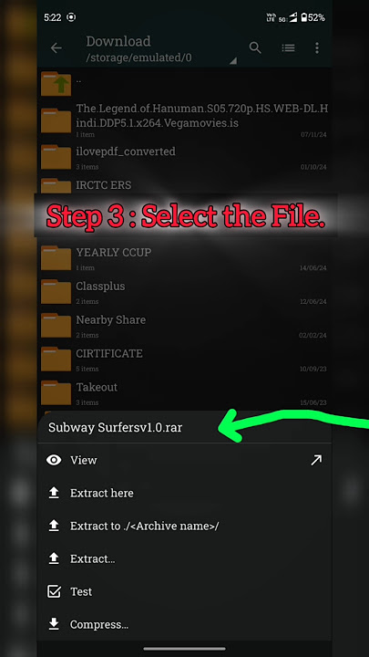 how to extract the rar file (you need Zarchiver)