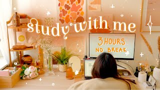 Study with me 3hours no break | NO MUSIC | ASMR Sounds