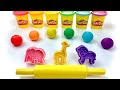 Learn Colors With Play Doh Modelling Clay And Wild Animal Molds Peppa Surprise
