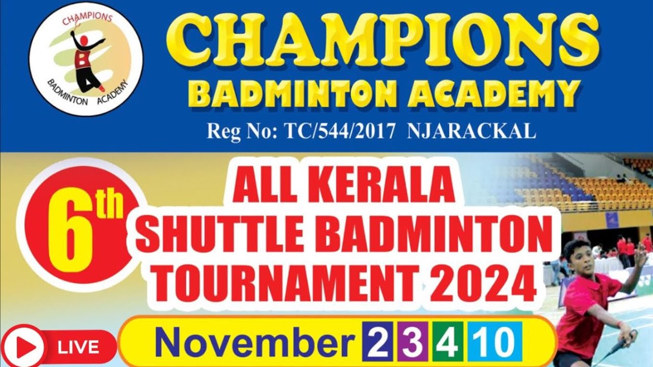 FINAL LIVE All KERALA JUNIOR BADMINTON TOURNAMENT @ ERANAKULAM 2024 ...
