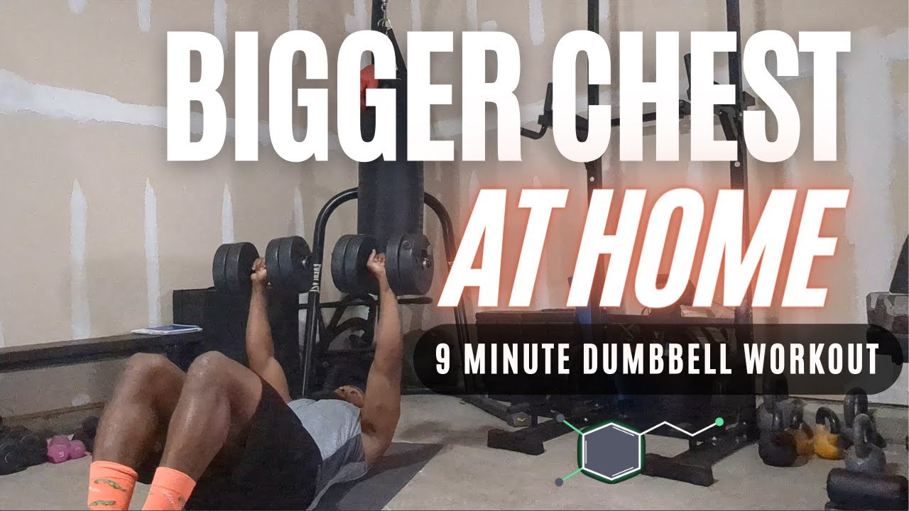 Build a BIGGER CHEST AT HOME with dumbbells: 9 Minute Follow Along ...