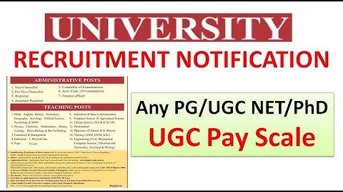 University Assistant Professor Recruitment Vacancies Notification | With/With out UGC NET | UGC Pay