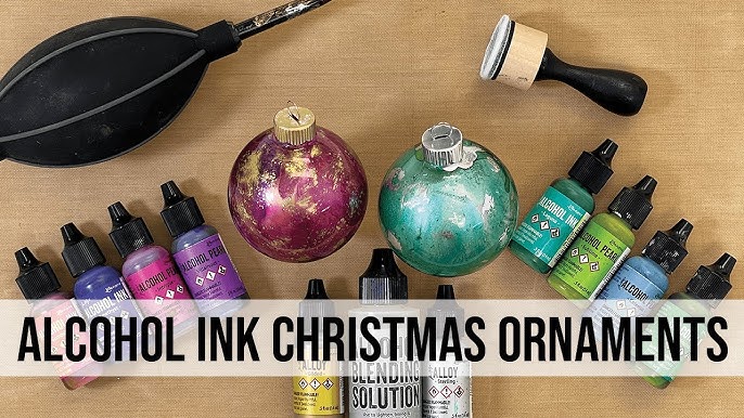 EASY Alcohol Ink CERAMIC Ornament Tutorial + Some Pen Doodling 