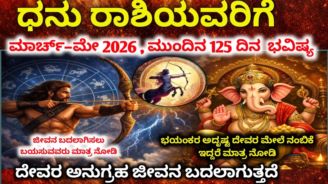 ಧನು ರಾಶಿ 2026: 125 ದಿನಗಳಲ್ಲಿ ಜೀವನವೇ ಬದಲಾಗುವ ಮಹಾ ಕಾಲಜ್ಞಾನ! Kumbha Rashi 2026 | devara Darshana