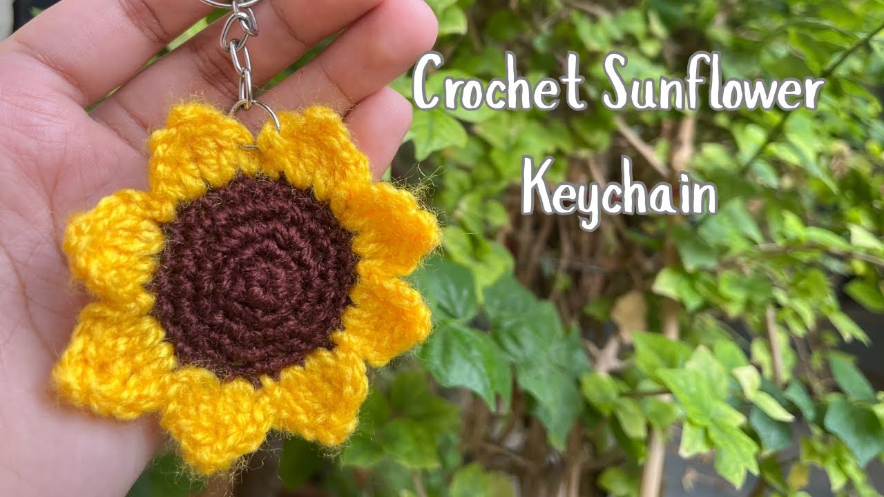 How to Crochet Sunflower 🌻 | Keychain, Bagcharm Tutorial for BEGINNER ...