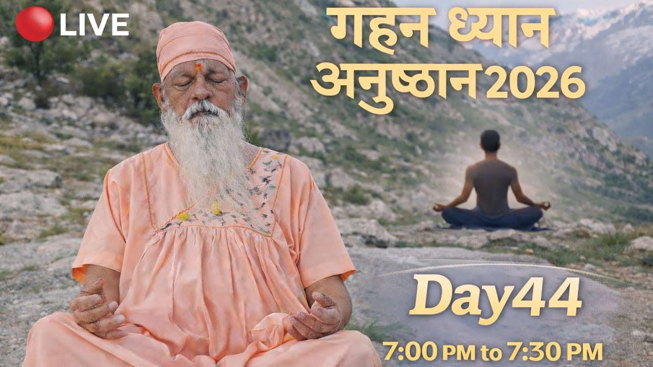 Day 44 | 🔴 LIVE | Gahan Dhyan Anusthan 2026 | Shri Shivkrupanandswami