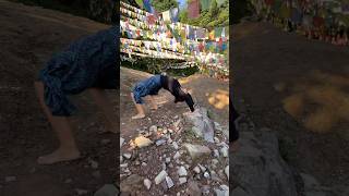 Yoga On Himalayas | Yoga Asna Pose By Mamta Goyal Yogini | Tibetan Flag Temple