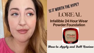 Loreal Infallible 24 Hour Wear Powder Foundation/ How to Apply and Review/Melissa Welz