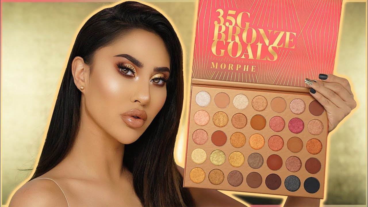 Morphe 35g Bronze Goals Palette Review Tutorial Swatches Brittanybearmakeup Youtube