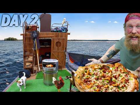 Wild 🍄 Mushrooms Catch & Cook - DAY 2 of 7 Waterworld Survival Challenge Season 2 Pirate Ship