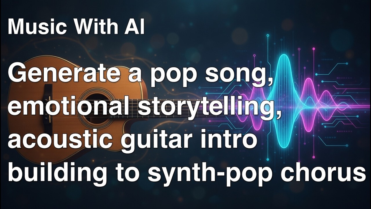 Generate a pop song, emotional storytelling, acoustic guitar intro building to synth-pop chorus