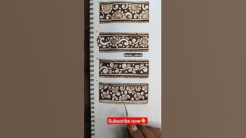 Belt design border design Basic mehndi belt design tutorials 3d henna mehndidesign