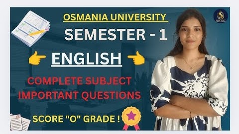 ENGELS | SEMESTER-1 | BELANGRIJKE VRAGEN | OSMANIA UNIVERSITY | 2025 | @shivanipallela