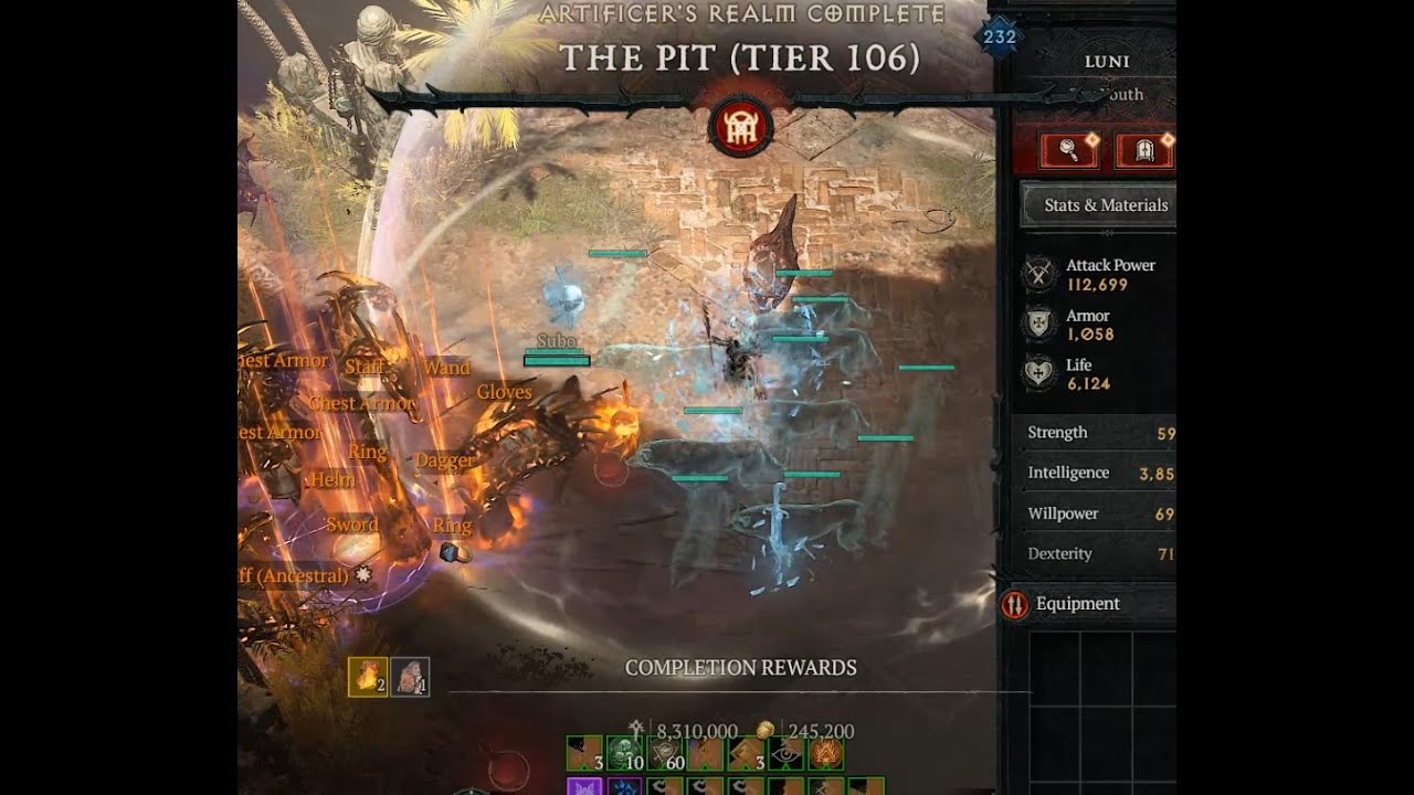 Diablo 4 Season 9 Hydra Sorc Pit 106