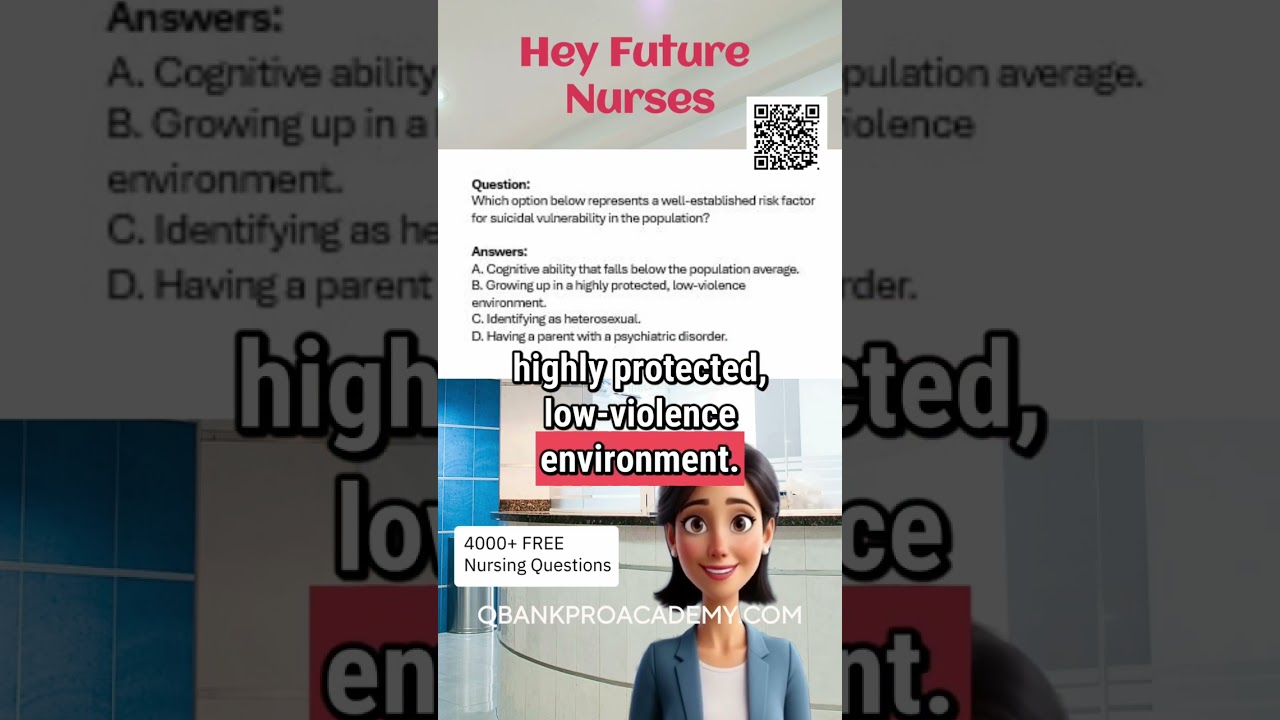 Pop quiz, future nurses! 🤔 Suicide risk factors—what's the real deal?  #shorts #nursing